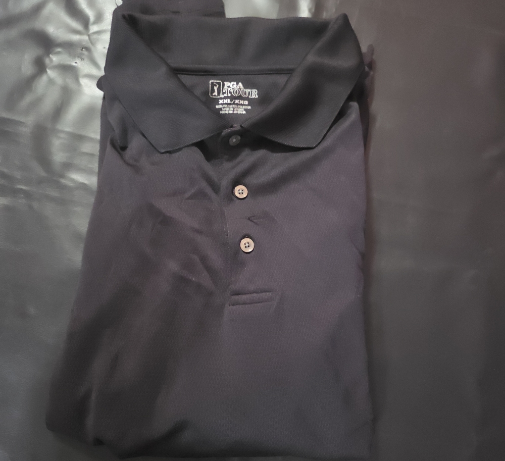 PGA TOUR Black Short-Sleeve Polo Shirt